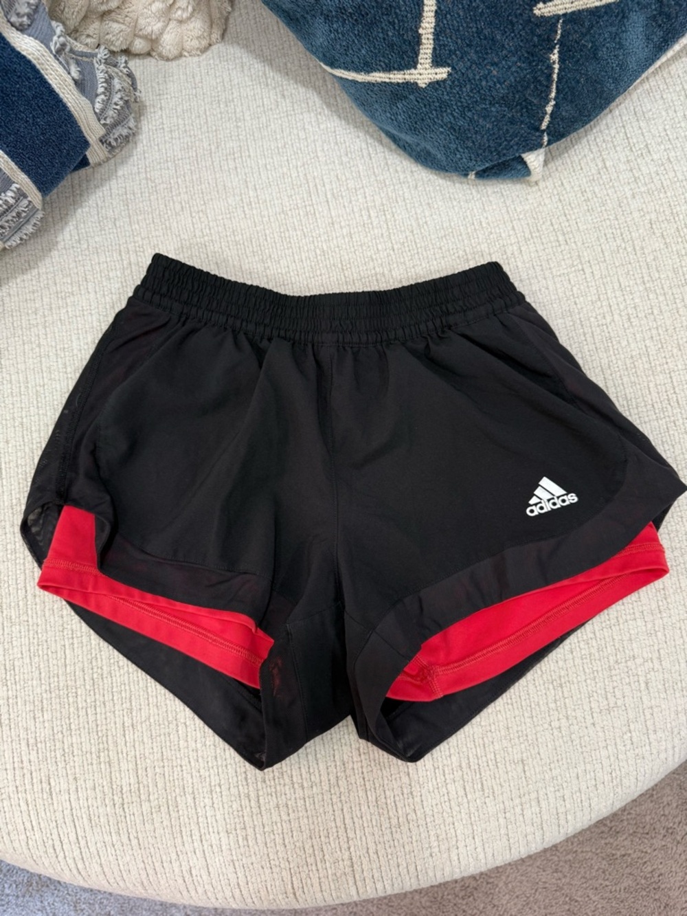 adidas Women’s Black Shorts with Red Trim